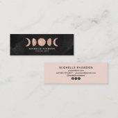 Moon Phases Roos Gold Metaphysical Mini Visitekaartje (Voorkant / Achterkant)