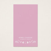 Moon Phases Roze Oorbel Sieraden Display Kaarten Visitekaartje (Voorkant)