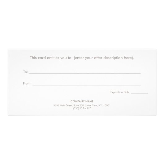 Moon Phases Spa Salon Cadeaucertificaat Reclamekaart (Achterkant)