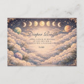 Moon Phases Space Diapper Raffle Informatiekaartje (Voorkant)