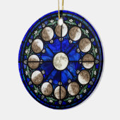 Moon Phases Stained Glass Circle Keramisch Ornament (Links)