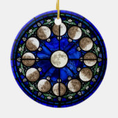 Moon Phases Stained Glass Circle Keramisch Ornament (Achterkant)
