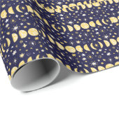 Moon Phases Stars achtergrond Cadeaupapier (Rol Hoek)