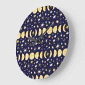 Moon Phases Stars  achtergrond Grote Klok (Hoek)
