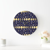 Moon Phases Stars  achtergrond Grote Klok (Huis)
