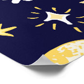 Moon Phases Stars  achtergrond Poster (Hoek)