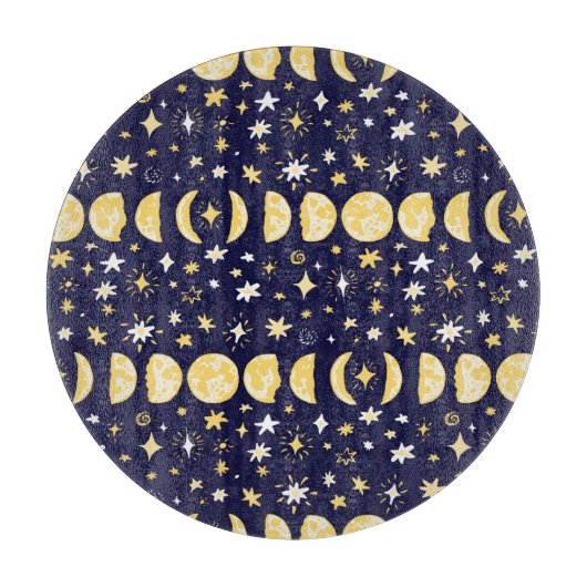 Moon Phases Stars  achtergrond Snijplank (Voorkant)
