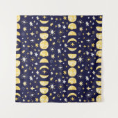 Moon Phases Stars  achtergrond Wandkleed (Voorkant (horizontaal))
