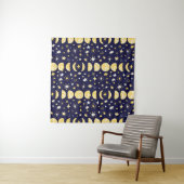 Moon Phases Stars  achtergrond Wandkleed (In situ)