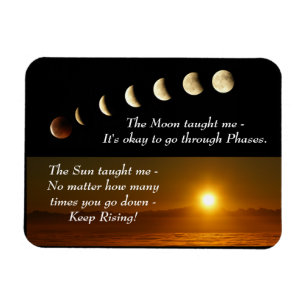 Moon Phases Sun verhoogt Inspirerend Quote Magneet