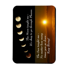 Moon Phases Sun verhoogt Inspirerend Quote Magneet