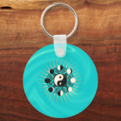 Moon Phases, Sun & Yin Yang - Polarity & Duality Sleutelhanger (Voorkant)
