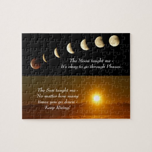 Moon Phases Sunrise Inspirerend Quote Legpuzzel (Horizontaal)