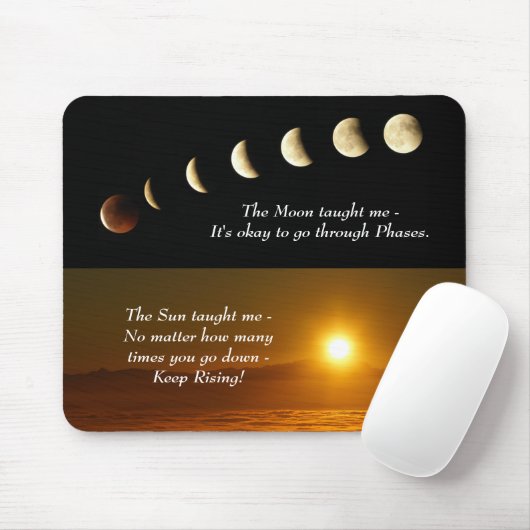 Moon Phases Sunrise Inspirerend Quote Muismat (Met muis)