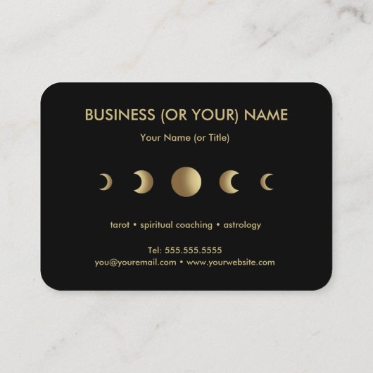 Moon Phases Tarot Reader Astrologer Visitekaartje (Achterkant)