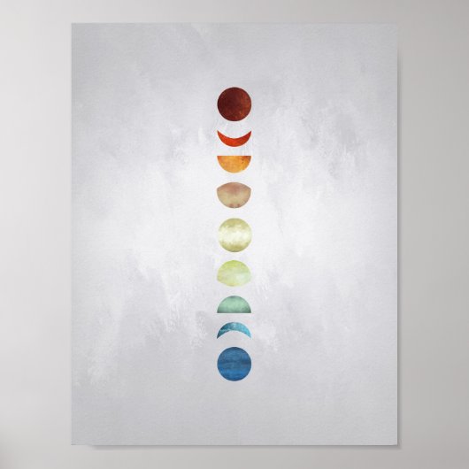Moon Phases Wall Art Poster (Voorkant)