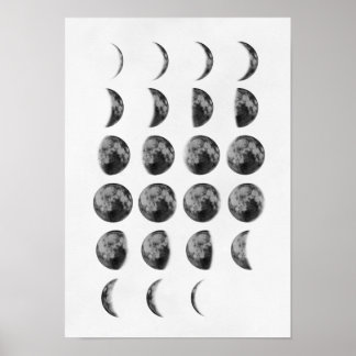 Moon Phases Wall Art Poster