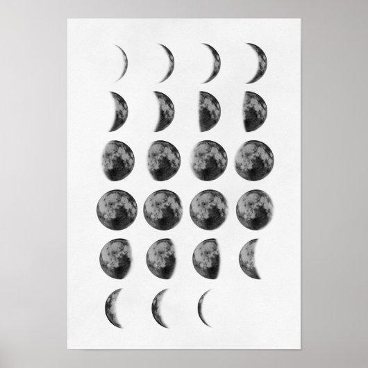 Moon Phases Wall Art Poster (Voorkant)
