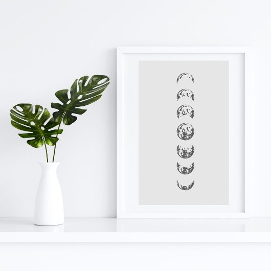 Moon Phases Wall Art Poster