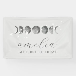 Moon Phases White Stars Spandoek