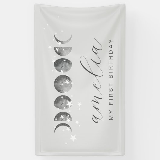 Moon Phases White Stars Spandoek (Verticaal)