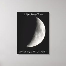 Moon Photography and Romantic Quote Canvas Afdruk