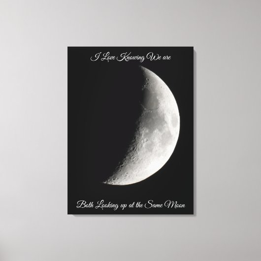 Moon Photography and Romantic Quote Canvas Afdruk (Voorkant)