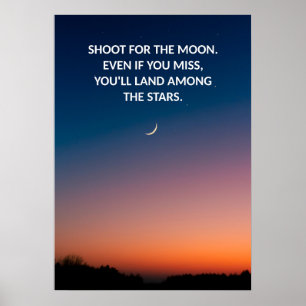 Moon Photography Motivatie Quote Poster