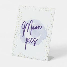 Moon Pies-teken voor twee de Moon Party Reclamebord Met Voetstuk