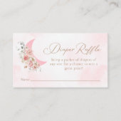 Moon Pink Girl Diaper Raffle Ticket Informatiekaartje (Voorkant)