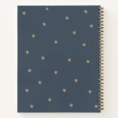 Moon Planet Star Cloud Navy Baby shower Guest Book Notitieboek (Achterkant)