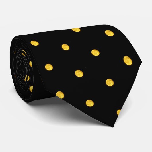 Moon Polka Dots Halloween Stropdas (Opgerold)