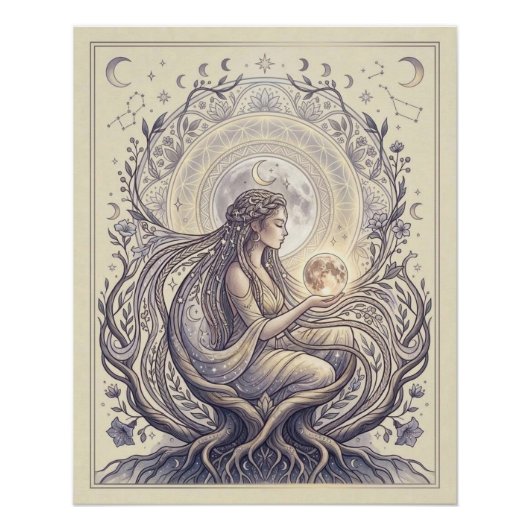 Moon Priestess Goddess Perfect Poster (Voorkant)
