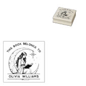 Moon Princess Crescent Moon Lezen Ex Libris Rubberstempel (Gestempeld)