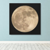 Moon Print Astronomie Full Moon Art Canvas Afdrukk (Insitu (Houten vloer))