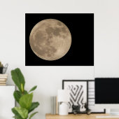 Moon Print Astronomie Lunar Full Moon Poster (Thuiskantoor)