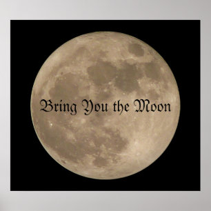 Moon Print Astronomy Personated Full Moon Poster