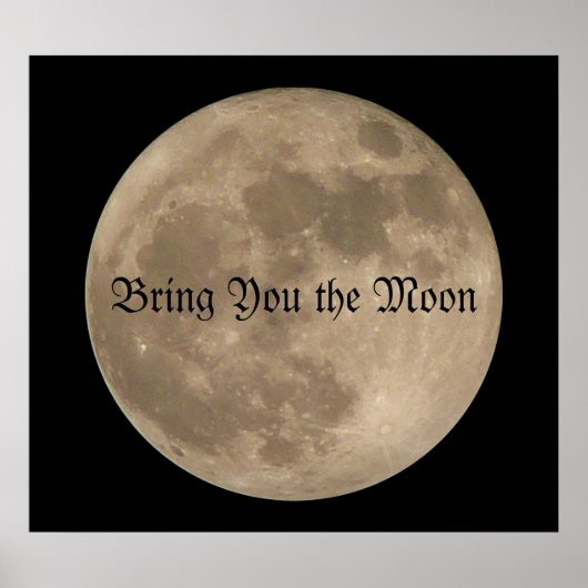 Moon Print Astronomy Personated Full Moon Poster (Voorkant)