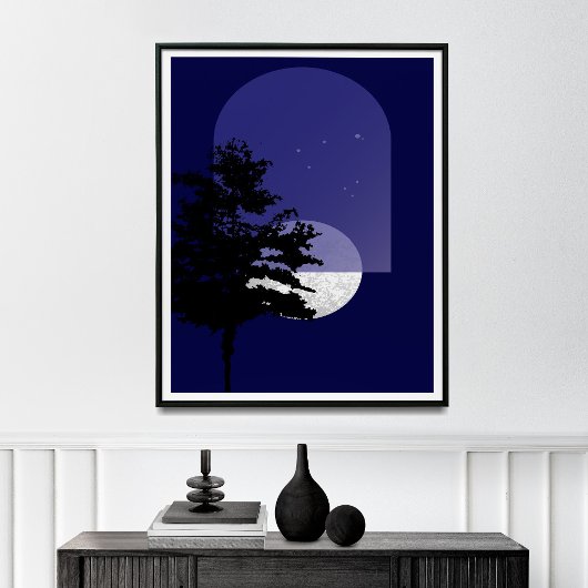 Moon Print, Modern Boho Wall Art, Poster