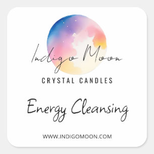 Moon-productetiketten Vierkante Sticker