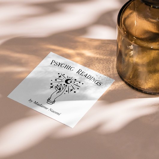 MOON PSYCHIC MEDIUM PALM LEZING FORTUNE TELLER VIERKANTE VISITEKAARTJE