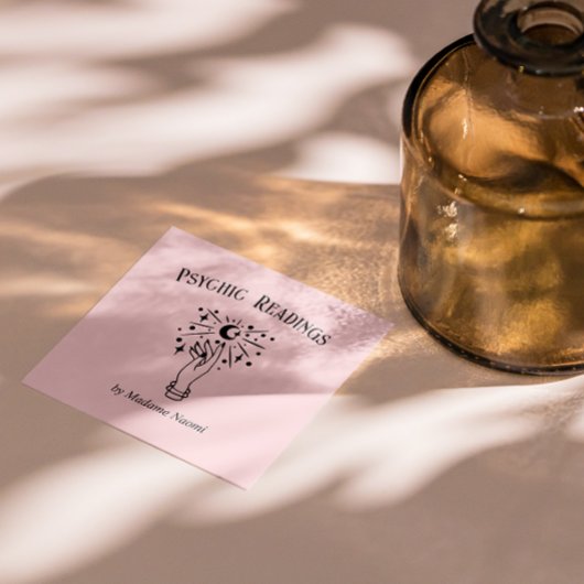 MOON PSYCHIC MEDIUM PALM LEZING FORTUNE TELLER VIERKANTE VISITEKAARTJE