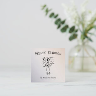 MOON PSYCHIC PALM READING FORTUNE TELLER LUMINOUS VIERKANTE VISITEKAARTJE