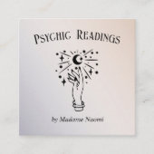 MOON PSYCHIC PALM READING FORTUNE TELLER LUMINOUS VIERKANTE VISITEKAARTJE (Voorkant)