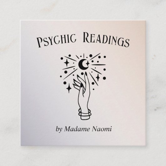 MOON PSYCHIC PALM READING FORTUNE TELLER LUMINOUS VIERKANTE VISITEKAARTJE (Voorkant)