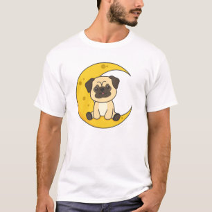 Moon Pug Lunar Animal Dog Cute Animals Kawaii T-shirt