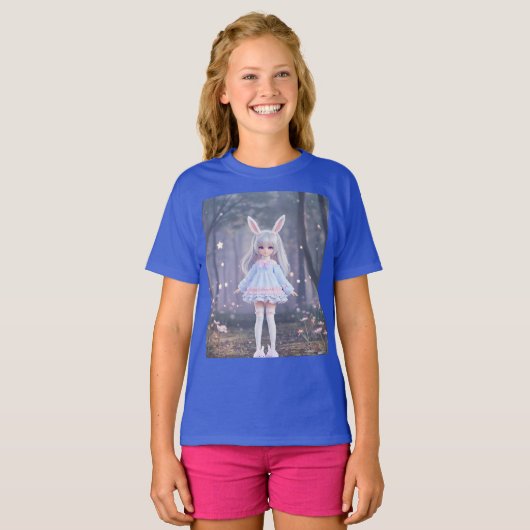 Moon Rabbit Kawaii Doll T-shirt (Voorkant volledig)