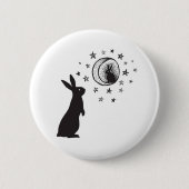 Moon Rabbit - knop Ronde Button 5,7 Cm (Voorkant)