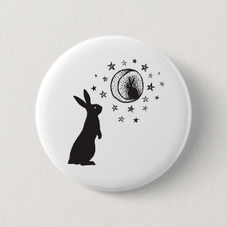 Moon Rabbit - knop Ronde Button 5,7 Cm
