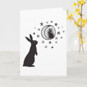 Moon Rabbit - leeg wenskaart Kaart (Gele Bloem)